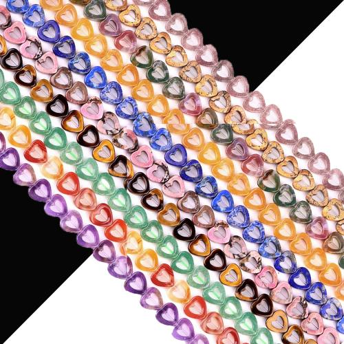Gemstone Jewelry Beads, Heart, DIY & different materials for choice & hollow, 10mm, Approx 18PCs/Strand, Sold Per Approx 20 cm Strand