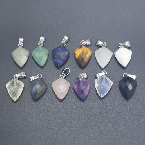 Gemstone Jewelry Pendants, Rhombus, polished, DIY & different materials for choice & faceted, 14x11x6mm, Sold By PC