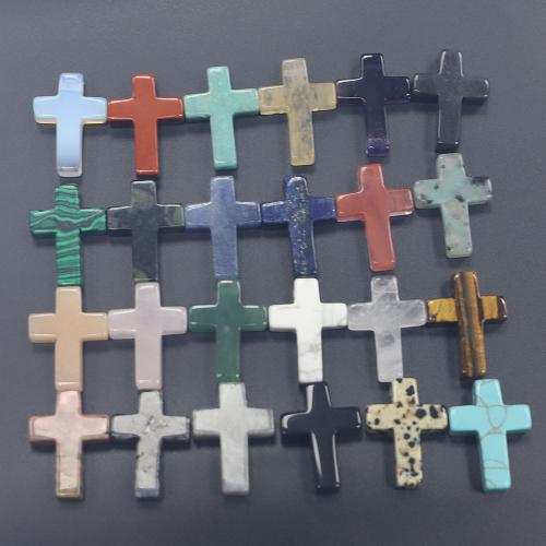 Gemstone Jewelry Pendants, Cross, polished, DIY & different materials for choice, 30x22x8mm, Hole:Approx 2mm, Sold By PC