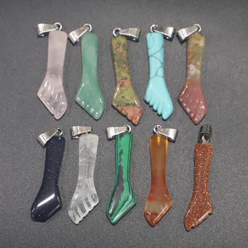 Gemstone Jewelry Pendants, Hand, Carved, DIY & different materials for choice, 33x10x6mm, Sold By PC