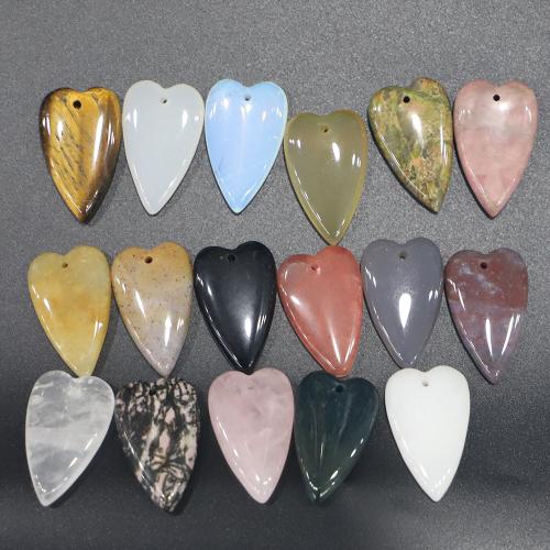 Gemstone Jewelry Pendants, Heart, polished, DIY & different materials for choice, 30x18x7mm, Sold By PC