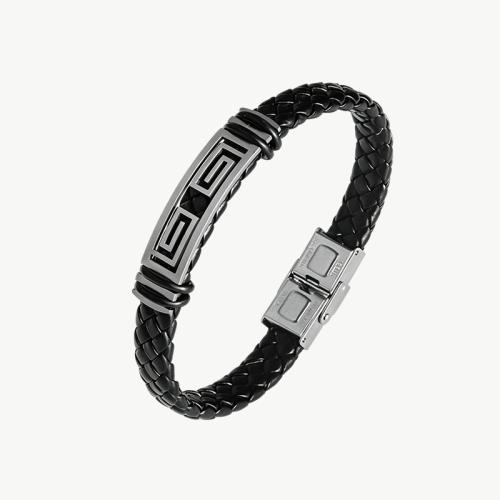 PU Leather Bracelet, with 304 Stainless Steel, vintage & different styles for choice & for man, Sold By PC