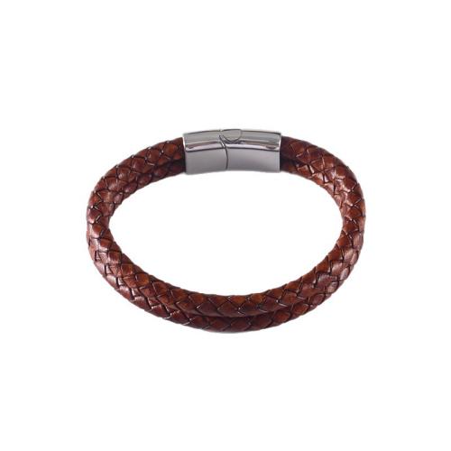 Cowhide Bracelet, with 304 Stainless Steel, vintage & different size for choice & for man, Sold By PC