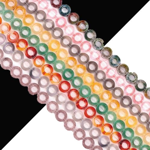 Gemstone Jewelry Beads, Donut, DIY & different materials for choice, 10mm, Approx 18PCs/Strand, Sold By Strand
