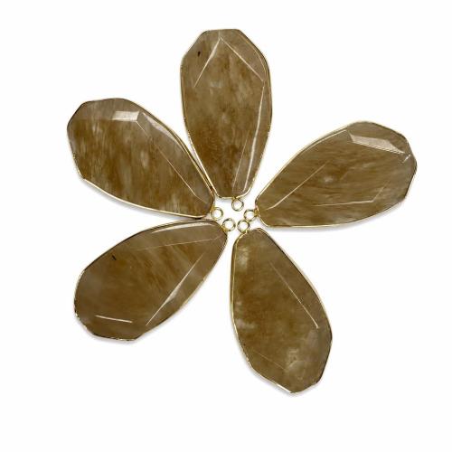 Citrine Pendant, Geometrical Pattern, DIY & faceted, 58x29x9mm, Sold By PC
