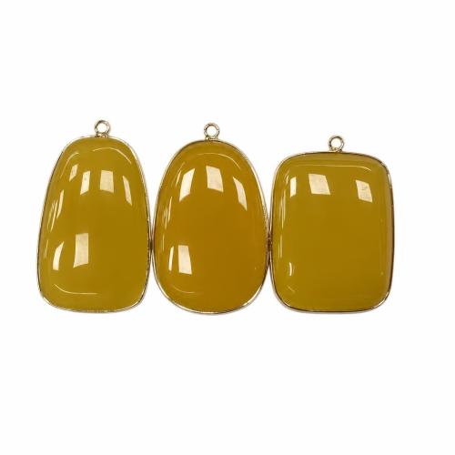 Agate Jewelry Pendants, Yellow Agate, DIY & different styles for choice, Sold By PC