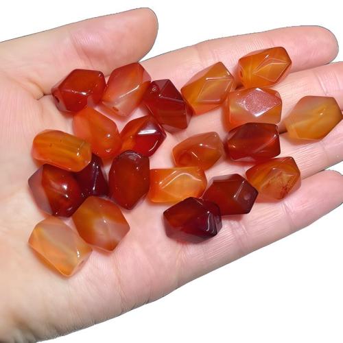 Natural Red Agate Beads, Geometrical Pattern, polished, DIY, 10x15mm, Sold By PC