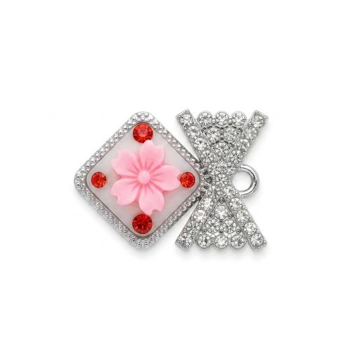 Polymer Clay Pendants, with Tibetan Style, plated, DIY & with rhinestone, 23x17x8mm, Hole:Approx 2mm, Sold By PC