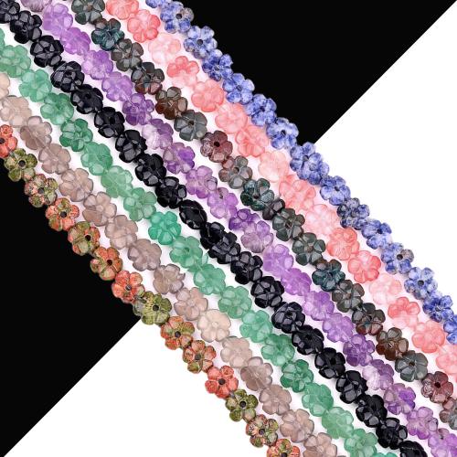 Gemstone Jewelry Beads, Flower, DIY & different materials for choice, 14mm, Approx 25PCs/Strand, Sold Per Approx 38 cm Strand