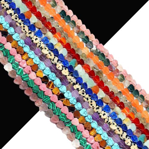 Gemstone Jewelry Beads, Heart, DIY & different materials for choice, 6mm, Approx 50PCs/Strand, Sold Per Approx 38 cm Strand