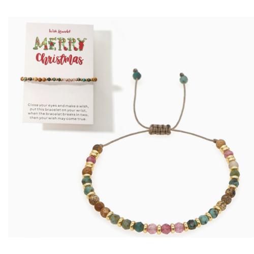 African Turquoise Bracelet, with Chalcedony & Polyester Cord, Geometrical Pattern, handmade, folk style & for woman & faceted, beads length 4mm, Length:Approx 6-10 Inch, Sold By PC