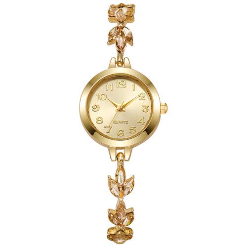 Tibetan Style Watch Bracelet, with Glass & 304 Stainless Steel, plated, for woman & with rhinestone, more colors for choice, Dial specifications 24x8mm, Sold By PC