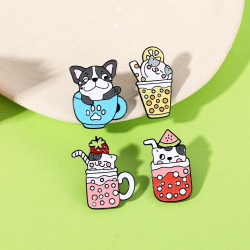 Zinklegierung Brosche, Katze, unisex & verschiedene Stile für Wahl & Emaille, verkauft von PC