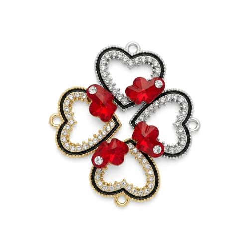 Polymer Clay Pendants, with Tibetan Style, Heart, plated, DIY & enamel & with rhinestone, more colors for choice, 19x15x7mm, Hole:Approx 2mm, Sold By PC