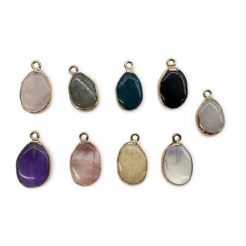 Gemstone Jewelry Pendants, Teardrop, plated, DIY, more colors for choice, 20x12mm, Hole:Approx 2mm, Sold By PC