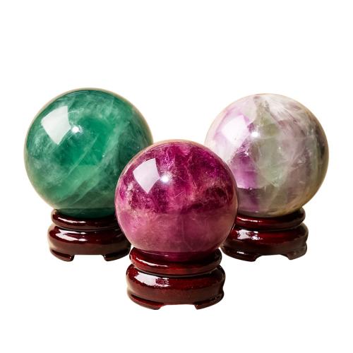 Natural Fluorite Decoration, Round, different size for choice, more colors for choice, Sold By PC