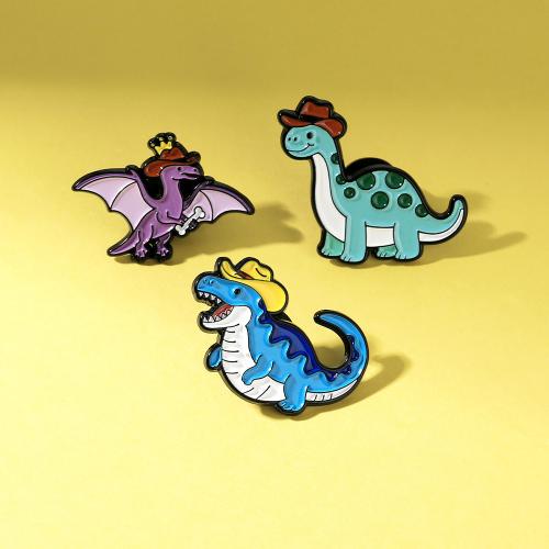 alliage de zinc broche, Dinosaure, vernis au four, unisexe & styles différents pour le choix & émail, Vendu par PC
