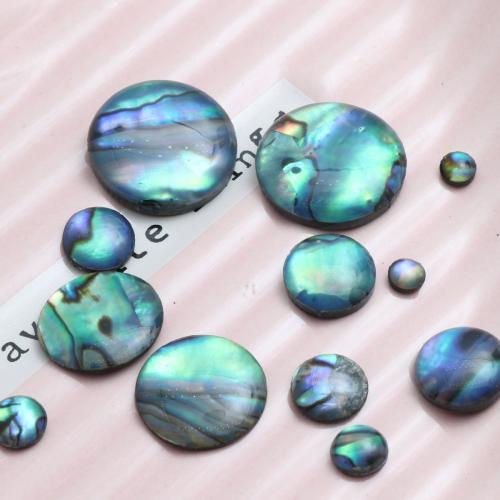 Shell Cabochons, Abalone Shell, with Resin, Flat Round, epoxy gel, DIY & different size for choice, 10PCs/Bag, Sold By Bag