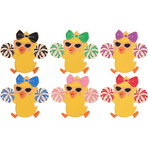 Tibetan Style Brooch, Duck, gold color plated, Unisex & enamel, more colors for choice, 35x33mm, Sold By PC