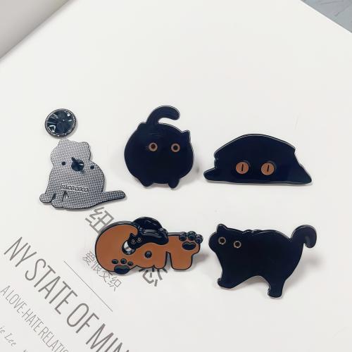 Tibetan Style Brooch, Cat, Unisex & different styles for choice & enamel, Sold By PC