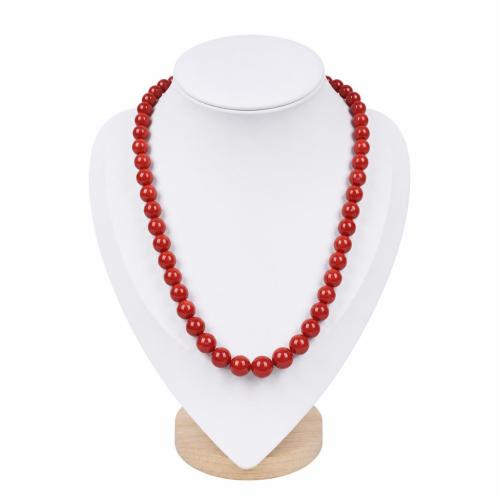 Coral Necklace, Round, Unisex & different size for choice, Length:Approx 55 cm, Sold By PC