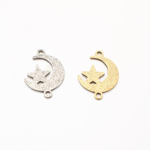 Stainless Steel Connector, 304 Stainless Steel, Moon and Star, plated, DIY, more colors for choice, 21x15x1mm, 20PCs/Lot, Sold By Lot