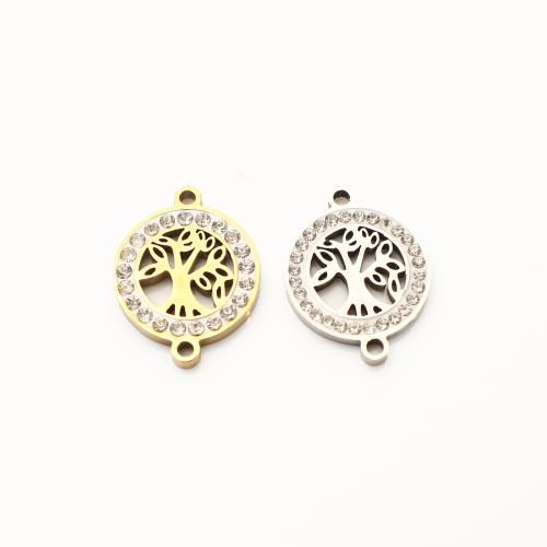 Stainless Steel Connector, 304 Stainless Steel, plated, DIY & with rhinestone & hollow, more colors for choice, 20x15x2mm, 20PCs/Lot, Sold By Lot