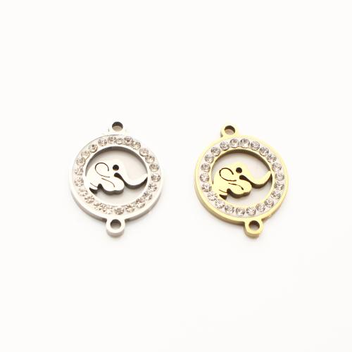 Stainless Steel Connector, 304 Stainless Steel, plated, DIY & with rhinestone & hollow, more colors for choice, 20x15x2mm, 20PCs/Lot, Sold By Lot