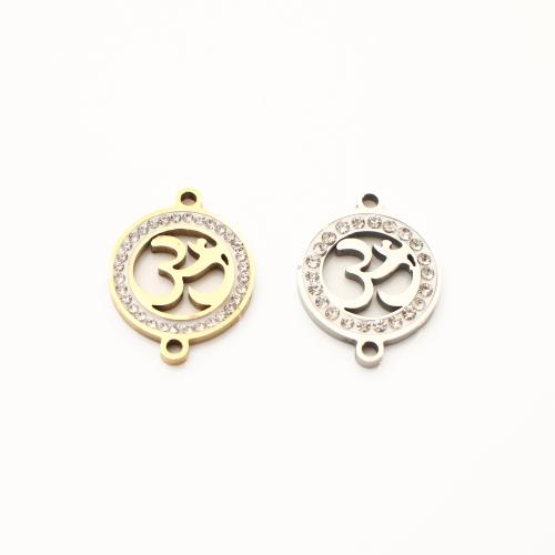 Stainless Steel Connector, 304 Stainless Steel, plated, DIY & with rhinestone & hollow, more colors for choice, 20x15x2mm, 20PCs/Lot, Sold By Lot