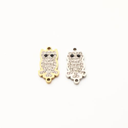 Stainless Steel Connector, 304 Stainless Steel, plated, DIY & with rhinestone, more colors for choice, 18x9x2mm, 20PCs/Lot, Sold By Lot