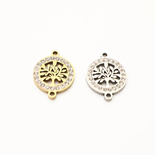 Stainless Steel Connector, 304 Stainless Steel, plated, DIY & with rhinestone & hollow, more colors for choice, 20x15x2mm, 20PCs/Lot, Sold By Lot