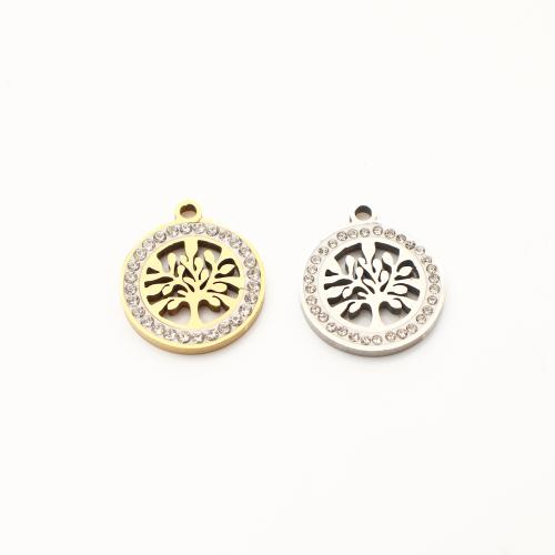 Stainless Steel Pendants, 304 Stainless Steel, plated, DIY & with rhinestone & hollow, more colors for choice, 20PCs/Lot, Sold By Lot
