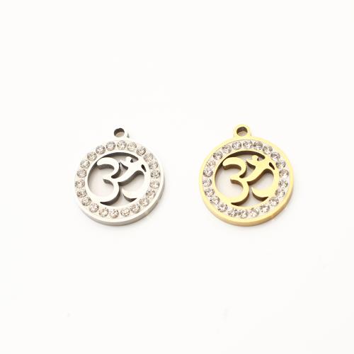 Stainless Steel Pendants, 304 Stainless Steel, plated, DIY & with rhinestone & hollow, more colors for choice, 20PCs/Lot, Sold By Lot