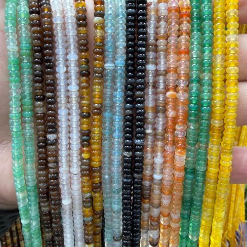 Perles agates, Agate, abaque, poli, DIY, plus de couleurs à choisir, 2x4mm, Environ 150PC/brin, Vendu par brin