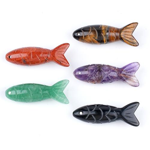 Bijoux Pendentifs en pierres gemmes, pierre gemme, poisson, gravé, DIY & différents matériaux pour le choix, 15x40mm, Vendu par PC