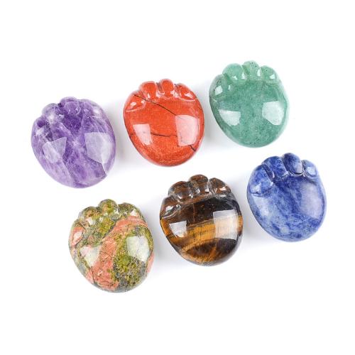 Gemstone Decoration, Footprint, Carved, different materials for choice, 23x25mm, Sold By PC