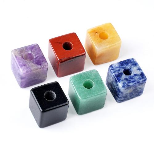 Perles bijoux en pierres gemmes, pierre gemme, cube, DIY & différents matériaux pour le choix & grand trou, 16mm, Vendu par PC