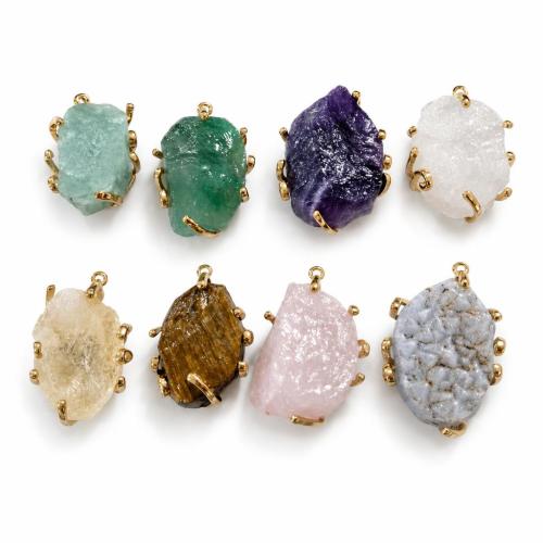 Bijoux Pendentifs en pierres gemmes, pierre gemme, avec alliage de zinc, Placage de couleur d'or, DIY & différents matériaux pour le choix, pendant size 37-45*23-38mm, Vendu par PC