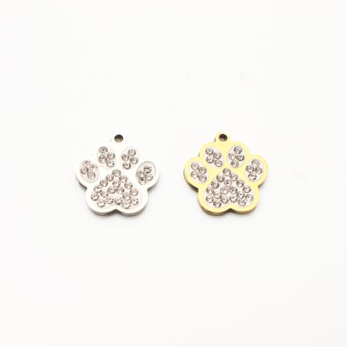 Edelstahl Schmuck Anhänger, 304 Edelstahl, Klaue, plattiert, DIY & mit Strass, keine, 14x13x2mm, 20PCs/Menge, verkauft von Menge