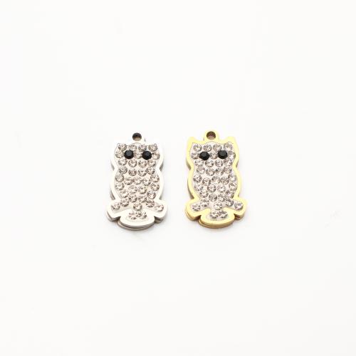 Edelstahl Tieranhänger, 304 Edelstahl, plattiert, DIY & mit Strass, keine, 16x10x2mm, 20PCs/Menge, verkauft von Menge
