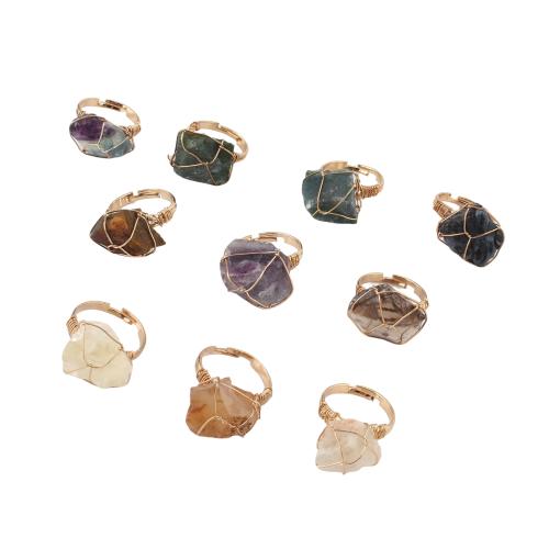 Edelstein Manschette Fingerring, mit Zinklegierung, goldfarben plattiert, Modeschmuck & unisex, keine, verkauft von PC