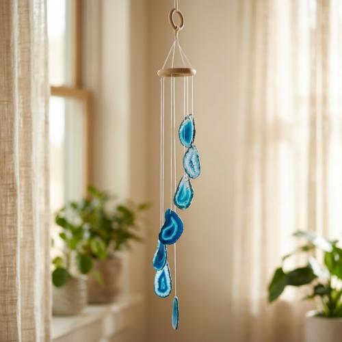 Agate Hanging Ornaments, with Wood, more colors for choice, Sold By PC