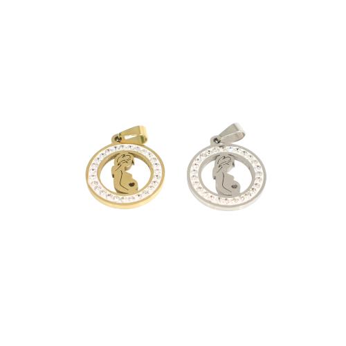 Edelstahl Schmuck Anhänger, 304 Edelstahl, plattiert, DIY & mit Strass & hohl, keine, 29x20x2mm, verkauft von PC