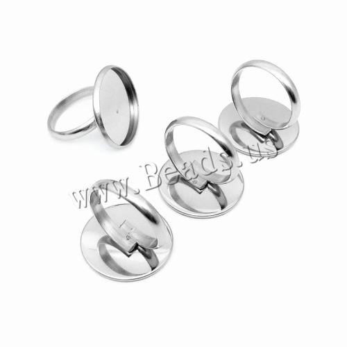 304 Stainless Steel Bezel Ring Base, DIY & machine polishing & different size for choice, original color, Sold By PC