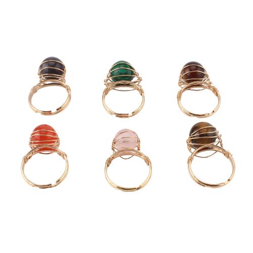 Gemstone Cuff Finger Ring, with Tibetan Style, gold color plated, fashion jewelry & Unisex, more colors for choice, Sold By PC
