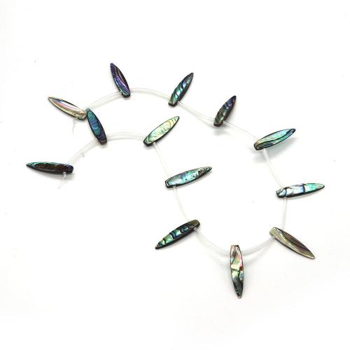 Abalone Shell Beads, Leaf, DIY, 7x30mm, Approx 13PCs/Strand, Sold By Strand
