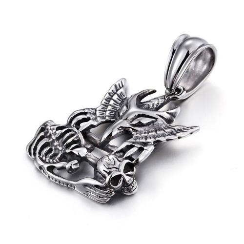 Pendentifs en titane, Acier titane, aigle, DIY, couleur originale, 35x44mm, Vendu par PC