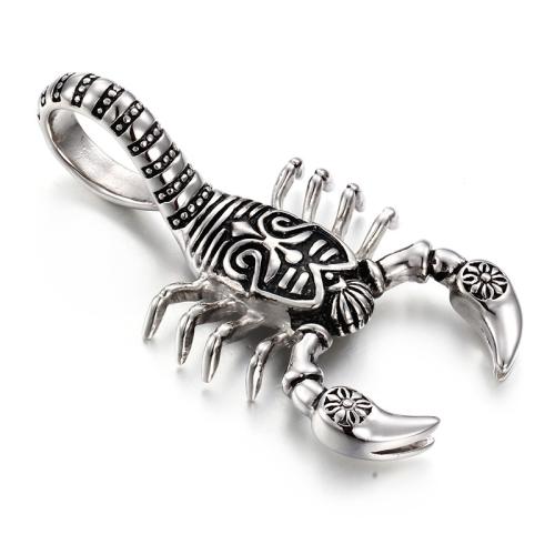 Pendentifs en titane, Acier titane, scorpion, DIY, couleur originale, 43x80mm, Vendu par PC