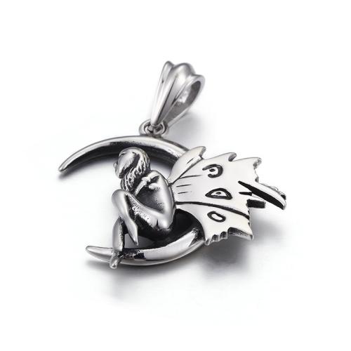 Pendentifs en titane, Acier titane, ange, DIY, couleur originale, 40x50mm, Vendu par PC