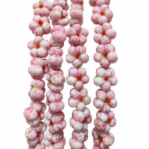 Abalorios de Cristal Murano hecho a mano, Cristal de murano, dibujo de la mano, Bricolaje & diferentes estilos para la opción, Rosado, 100PCs/Bolsa, Vendido por Bolsa